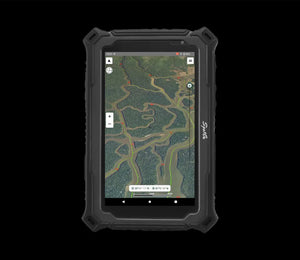SpotOn Fishing Hydros 7 rugged tablet displaying exclusive community route fishing tracks for new fishing spots.